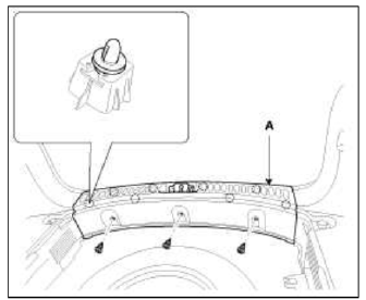 4. After loosening the mounting bolt, then remove the rear seat belt lower