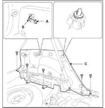 9. Disconnect the connector (A).