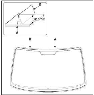 8. Use suction cups (A) to hold the windshield (B) over the opening, align it