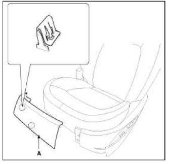 3. Using a screwdriver or remover, remove the front shield outer cover (A).