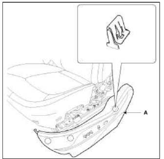 4. Disconnect the connector (A).
