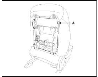 6. Pull out the headrest guides (A) while pinching the end of the guides, and