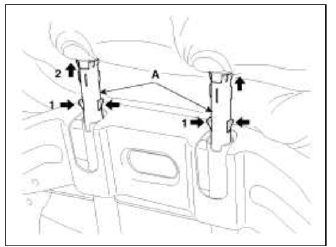7. Remove the seat back cover (A) from the frame.