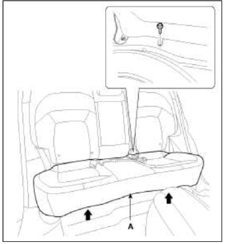 2. Disconnect the rear seat cushion warmer connectors (A).