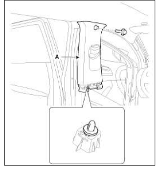 5. After loosening the mounting bolt, then remove the front seat belt upper