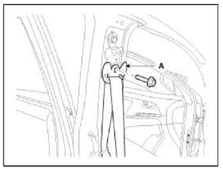 6. After disconnecting the pretensioner connector lock pin, remove the SIS