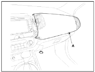 3. Disconnect the connectors and remove the cluster fascia panel (A).