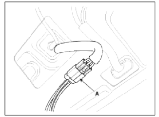 3. Disconnect the antenna power cable (A).