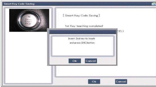 8. Confirm the message "Second key teaching completed".