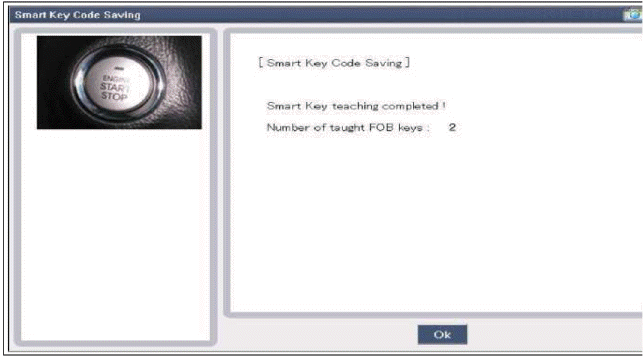 9. Then the screen will be shown as below when key teaching process is