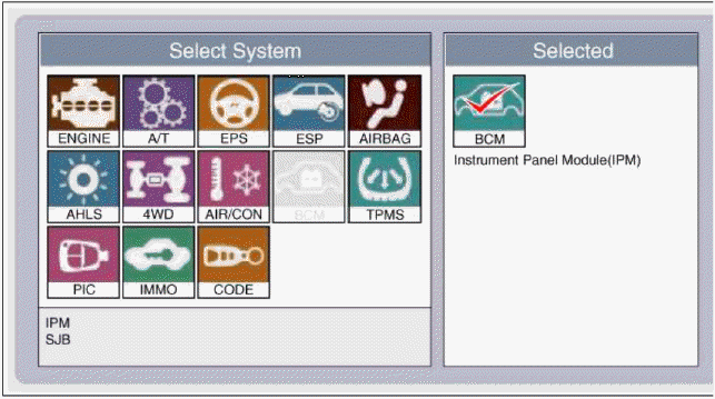 3. Select "Current data" and check the input/output condition of
